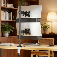 Support de moniteur double écran empilé verticalement, hauteur 850 mm, support de bureau pour 2 écrans, 14-32 pouces, 10 kg/écran, vente en gros personnalisée en usine