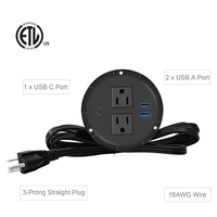 Module de prise de courant escamotable OEM 20W 80mm avec 2 prises CA pour mobilier de salle de conférence