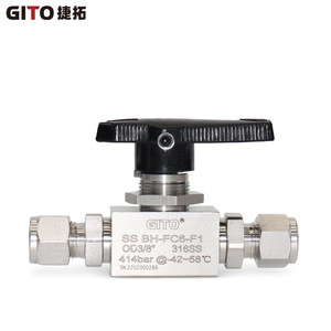 Vanne à boisseau sphérique haute pression en acier inoxydable SS316L avec raccord à compression manuel, conception à passage direct - Product Image 5