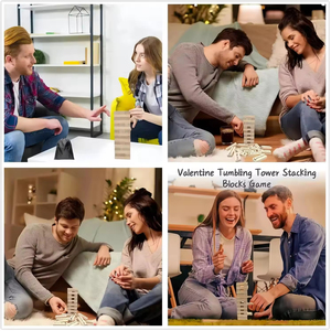 Jeu de blocs super coquins Kenlin en espagnol, français et allemand, écologique, <span class=keywords><strong>pour</strong></span> couples adultes, jeu de société, empilage, amoureux, drôle - Product Image 4