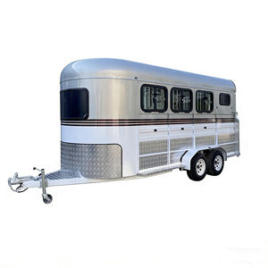 Carrito de Comida Retro de Acero Inoxidable de 4 Ruedas con Diseño de Caballo para Cafetería o Tetería, Carrito de Comida Comercial al Aire Libre de 13 pies para Bebidas Gourmet - Product Image 3