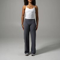 Leggings de sport taille mi-haute pour femme avec logo personnalisé, effet froncé fessier dissimulé, sans couture avant, coupe large, pour le yoga et le fitness