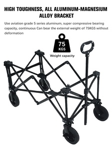 Chariot de pique-nique pliable, chariot pliable, pour plage en plein air, chariot de jardin <span class=keywords><strong>à</strong></span> roulettes, avec <span class=keywords><strong>Table</strong></span> roulante - Product Image 5