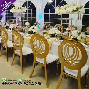 Sinoperfect Banquet Event <b>Dining</b> <b>Chair</b> Gold Oval Back Wedding Stainless Steel <b>Chair</b> Furniture for Parties - Product Image 6