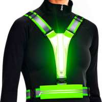 Gilet réfléchissant de sécurité pour le cyclisme en plein air, haute visibilité, éclairage nocturne, rechargeable par USB, gilet réfléchissant pour la course à pied avec support pour téléphone