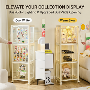 Vitrine multifonctionnelle de luxe à commande vocale pour figurines, avec éclairage et roulettes – Service tout-en-un direct usine - Product Image 5