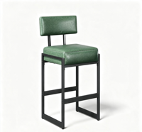 Chaise de bar moderne en cuir empilable, légère, durable, écologique, stable, avec pieds en fer, pour usage commercial, extérieur, maison, bureau, hôtel