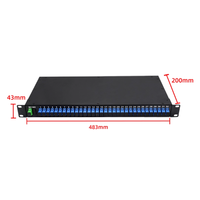1*32 PLC Fiber Splitter SC/APC 1U Rak-Mount untuk Jaringan FTTH PON