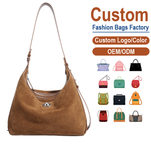 Bolso de Hombro Tipo Hobo de Gamuza Color Caramelo, Retro, de Lujo Ligero, Premium, Otoño Invierno, Nuevo, Personalización OEM - Product Image 1