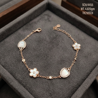 Pulsera de Plata de Ley 925 con Dije de Flor de Madreperla, Eslabones Ajustables, Hecha a Mano, Clásica, Certificada por Terceros