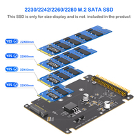 M.2 untuk SSD ke Kartu Adaptor IDE 44 Pin (PCB) untuk Penggunaan Laptop Mendukung M.2 NGFF B/B&M Key 2230/2242/2260/2280