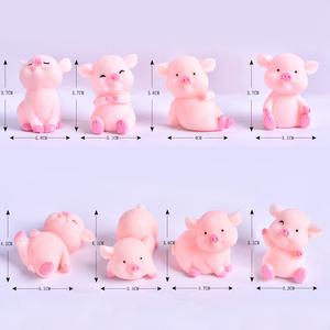 ตุ๊กตาหมูเรซิ่นการ์ตูนขนาดเล็ก ของตกแต่งภูมิทัศน์ ของประดับตกแต่งรูปหมูน่ารักจิ๋ว ของตกแต่ง DIY - Product Image 2