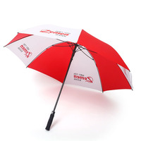 Supplier Payung Promosi Kustom Inovatif Grosir 30 Inch Besar Tahan Angin Cetak Sablon Panel Merah Putih