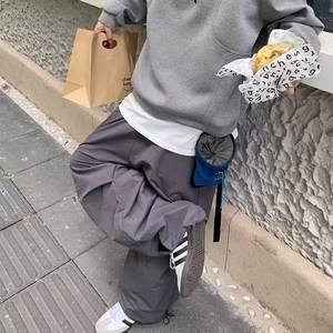 Cross-Border American Retro High Street Woolen Sweatshirt <b>Men</b> Spring New Gray Color Blocking Casual Heavy Loose <b>Jacket</b> Top - Product Image 4