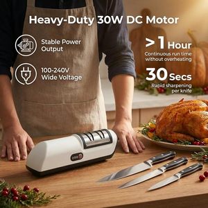 Aiguiseur de couteaux électrique, outil d'affûtage rapide, rechargeable, avec base antidérapante, aiguiseur de lames de cuisine portable - Product Image 2
