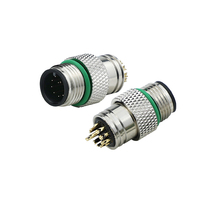 Câble de soudage industriel M12 circulaire électrique 8 broches en cuivre plaqué or IP67 étanche, prise mâle angulaire personnalisée pour panneau