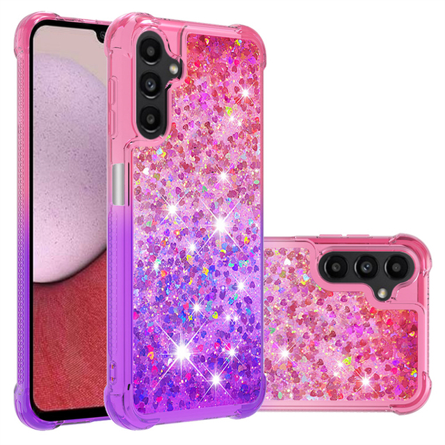 Glitter Gradient Quicksand Liquid Protective Girls Women Phone Case for Samsung galaxy S23 Plus/A14 5g/Z Flip 3/4