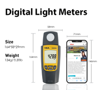 VA8050-1 Luxmètre Photomètre Instrument de mesure de l'éclairement pour les niveaux de lumière