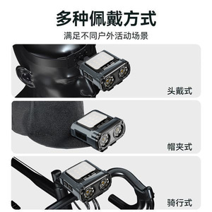 Headlamp Led Rechargeable 2000 MAh Adjustable With Red <b>Light</b> Mode For Outdoor <b>Night</b> Fishing <b>USB</b> Charging - Product Image 4