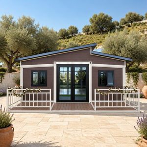 Maison conteneur extensible <span class=keywords><strong>de</strong></span> 20 pieds, villa <span class=keywords><strong>de</strong></span> vacances préfabriquée moderne, maison modulaire à double aile pour complexe hôtelier méditerranéen - Product Image 1