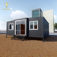 Petite maison de conteneur extensible avec remorque sur roues
