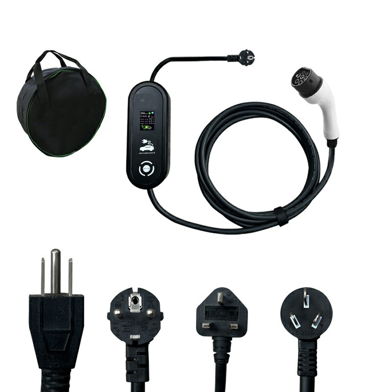 Carregador de carro elétrico portátil Tipo 2 32a 7kw Carregador de veículo elétrico portátil 250v Tpu Ac Ev para carro com Ce Fcc
