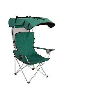 Ghế xếp ngoài trời di động, ghế thư giãn bãi biển, ghế đơn bằng vải Oxford 600D, ghế xếp kim loại có mái che - Product Image 6