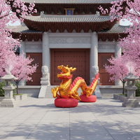 Modèle de dragon gonflable doré, décoration de dragon gonflable pour l'extérieur, modèle gonflable personnalisé pour les événements et les expositions