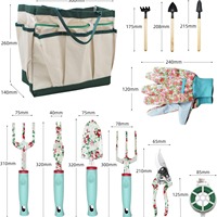 Ensemble d'outils de jardin en alliage d'aluminium de 12 pièces, pelle, étui rigide, marque OEM Powerlift pour l'horticulture, l'entretien des paysages