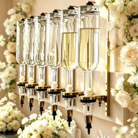 Distributeur mural indien doré pour huiles essentielles et parfums, machine de remplissage de liquides pour bouteilles en verre de 375 ml, personnalisable pour bar à parfums