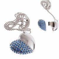 Memoria USB en forma de corazón 32GB 64GB 128GB Crystal Love Shape Pendrive 4GB 8GB 16GB Diamond Jewelry Usb Flash Drive