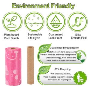 Sacs à crottes de chien biodégradables et compostables, 120 unités, extra épais, anti-fuites, parfumés, pour animaux de compagnie - Product Image 2