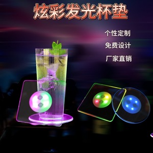 Acrylic Bar <b>Mat</b> 10x10 Led Light Up Coaster For Cocktail Drinkware Accessories - Product Image 3