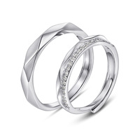 Bagues de couple Niche Bridge Sighs Kiss, style Japonais Coréen, luxe léger, paire simple ouverte, pierre naturelle