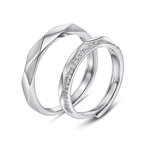 Anillos <span class=keywords><strong>de</strong></span> pareja <span class=keywords><strong>de</strong></span> lujo ligero japonés y coreano, con diseño <span class=keywords><strong>de</strong></span> <span class=keywords><strong>puente</strong></span> y beso, sencillos, abiertos, con piedra natural - Product Image 2