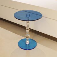 Table basse de salon ronde en acrylique transparent de luxe, simple et élégante, pour petit appartement, table d'appoint de canapé ou de bureau