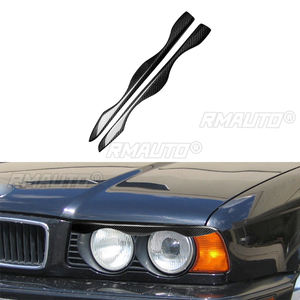 1 paire de garnitures de phares en fibre de carbone véritable pour BMW Série 5 E34 1988-1996, caches de phares, autocollants de voiture - Product Image 1