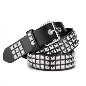 Cinturón de moda con remaches para hombre, estilo punk <span class=keywords><strong>rock</strong></span>, con hebilla de pasador, envío directo, cinturón sintético de PU negro, arnés unisex, cinturones de estilo western. - Product Image 5