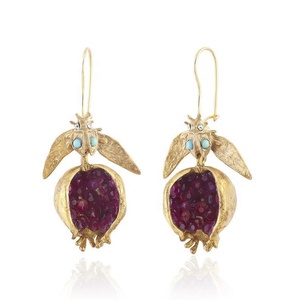 Pendientes colgantes de Granada con diamantes rojos populares 2024, Pendientes colgantes de fantasma dorado para mujer, regalo de joyería para fiesta de Halloween - Product Image 6