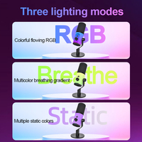 ZX-777 Professionelles USB/Kabelgebundenes Desktop-Dynamik-RGB-Metallmikrofon mit Nierencharakteristik, Plug-and-Play, Geräuschunterdrückung, XLR/USB-Dualmodi