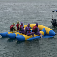 Vente directe du fabricant : Pêcheur de vagues gonflable, Bateau banane tracté par bateau à moteur, Gyroscope canard jaune
