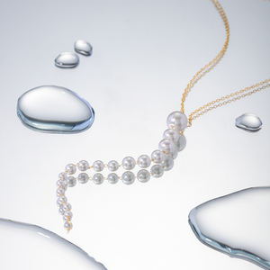 Zarif uzun tel zincir inci takı yüksek kalite 18K altın kaplama uzun kolye inci kolye küpe seti - Product Image 5