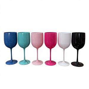Fabricación al por Mayor de Copas de Vino de Plástico de Alta Calidad, Simples, Bonitas y Grandes, de 16 oz y 480 ml, Estilo Francés Acanalado para Champán - Product Image 1