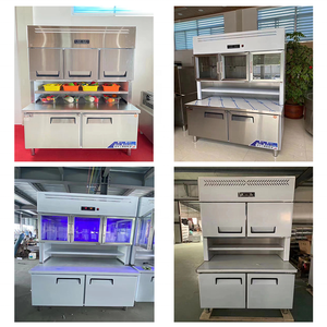 Ticari otel sanayi dik buzdolabı dört kapı buzdolabı 6 kapı dondurucu paslanmaz çelik chiller fiyat galleyware - Product Image 5