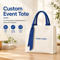 Sac fourre-tout en toile en gros en tissu polyester-coton laminé avec fond à soufflets et sangles contrastées pour impression de logo