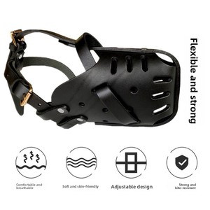 Museruola per Cani in Pelle Bovina, Anti-morso, Anti-abbaio, Anti-impugnatura, per Addestramento, per Pastori Tedeschi e Rottweiler, Direttamente dalla Fabbrica - Product Image 2