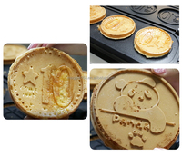 4 Pcs Per Time New Commercial Crepemaker Pancake Machine Pan Ji Stove Kitchen Equipment Pancake Maker Korean Coin Waffle Maker