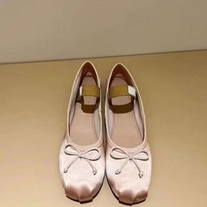 Zapatos Planos Retro de Ballet para Mujer Miu, con Punta de Seda, Satén, Lazo y Diseño Mary Jane, de PU, con Plantilla de PU para Aumentar la Altura, para Otoño - Product Image 3