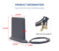 5g Nuevo producto 600-6000MHz 10DBI 5G Antena de enrutador cuatro en uno para SMA-polarización vertical de PIN interno