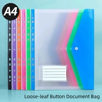 Porte-documents translucide A4, 6-en-1, extensible, format à feuilles mobiles, 11 trous, pochettes perforées en PP